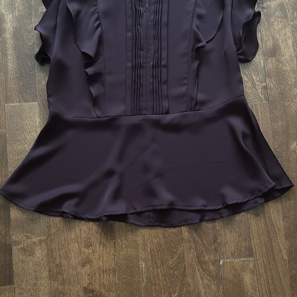 Ruffle Peplum Blouse Wine size Medium - Picture 3 of 7